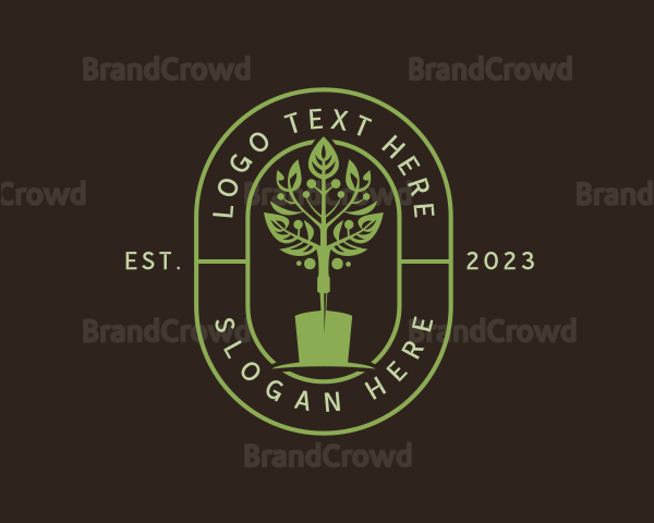 Landscaping Shovel Plant Logo