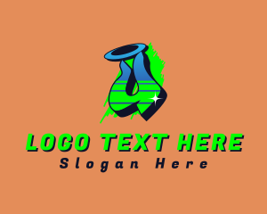 Teen - Street Art Letter U logo design