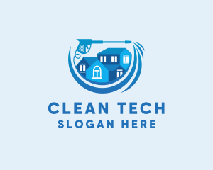 Sanitizing - Home Cleaning Pressure Washer logo design