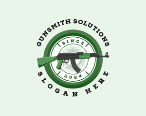 Military Gun Firearm logo design