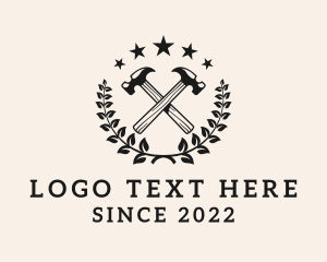 Tradesman - Laurel Wreath Hammer Tool logo design