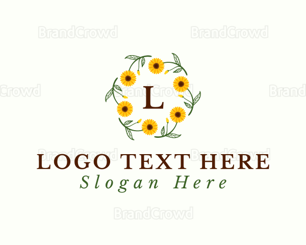Sunflower Floral Gardening Logo