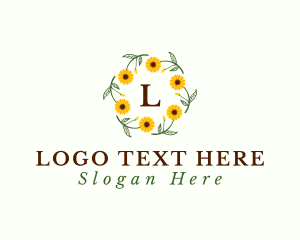 Wreath - Sunflower Floral Gardening logo design
