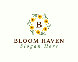 Sunflower Floral Gardening  logo design