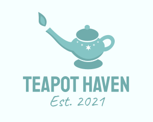 Teapot - Blue Teapot Candle logo design