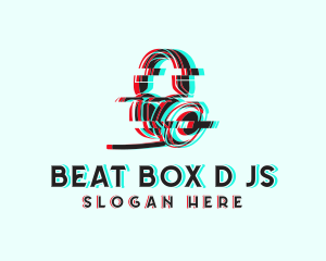 Dj - Headphones DJ Glitch logo design