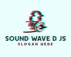 Dj - Headphones DJ Glitch logo design