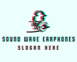 Earphones - Headphones DJ Glitch logo design