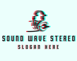 Stereo - Headphones DJ Glitch logo design