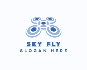 Aerial Quadcopter Drone  logo design