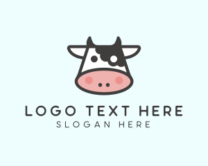 Meat - Cartoon Cow Head logo design