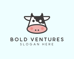 Cartoon Cow Head logo design