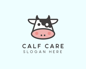 Calf - Cartoon Cow Head logo design
