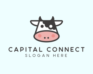 Cartoon Cow Head logo design