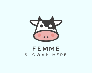 Cartoon Cow Head logo design