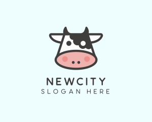 Cartoon Cow Head logo design