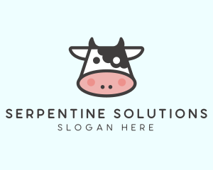 Cartoon Cow Head logo design