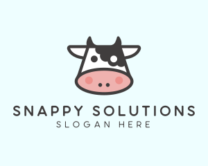 Cartoon Cow Head logo design