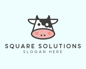 Cartoon Cow Head logo design