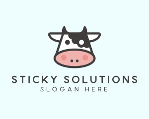 Cartoon Cow Head logo design