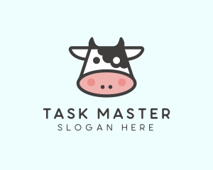 Cartoon Cow Head logo design