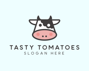 Cartoon Cow Head logo design