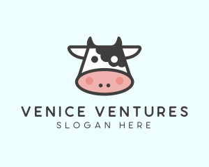 Cartoon Cow Head logo design