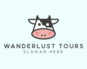 Cartoon Cow Head logo design