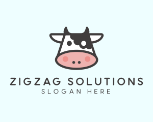 Cartoon Cow Head logo design