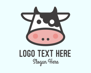 Cartoon - Cute Cartoon Cow logo design