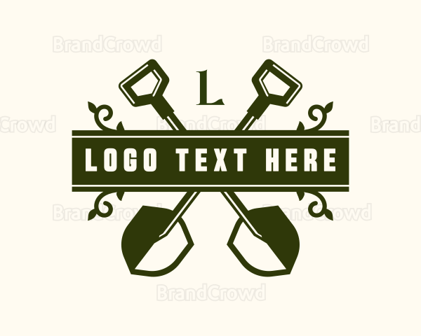 Shovel Landscaping Tool Logo