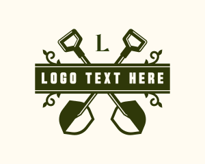 Digging - Shovel Landscaping Tool logo design