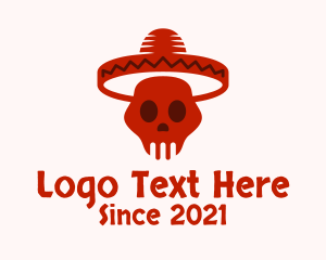Tapas Bar - Mexican Skull Hat logo design