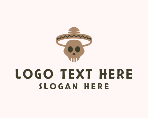 Mexican - Mexican Skull Hat logo design