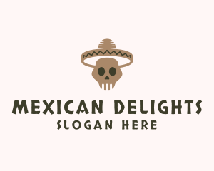 Mexican Skull Hat logo design