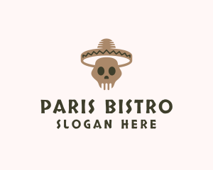 Mexican Skull Hat logo design