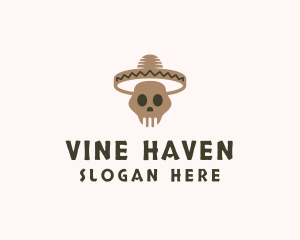 Mexican Skull Hat logo design