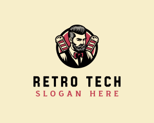 Retro Stylish Gentleman logo design