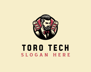 Retro Stylish Gentleman logo design