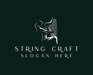 String - Harp Music Instrument logo design