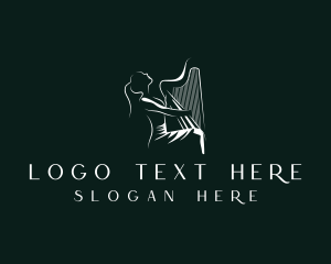 String - Harp Music Instrument logo design