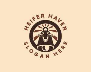 Round Heifer Cowbell logo design