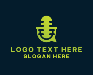 Blogger - Microphone Chat Podcast logo design