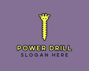 Giraffe Screw Drill logo design