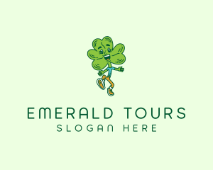 Ireland - Happy Shamrock Clover logo design