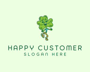 Happy Shamrock Clover  logo design