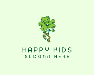 Happy Shamrock Clover  logo design