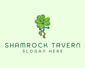 Happy Shamrock Clover  logo design