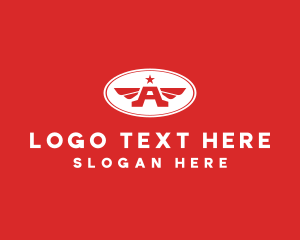 America - Captain Wings Letter A logo design