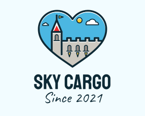 Castle Sky Heart logo design